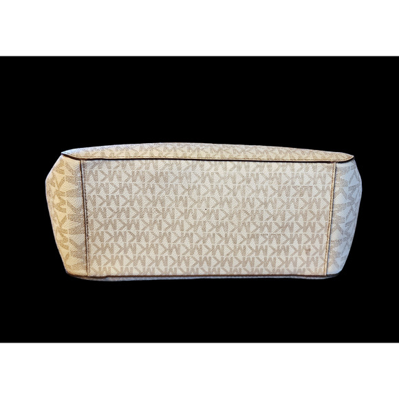 MICHAEL KORS Jet Set Large Logo Chain Strap Bag (vanilla signature - Picture 6 of 12